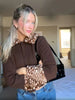 Retro Style Deer Spotted Faux Fur Collar Coat Women's Casual Brown Button Down Outerwear Lady Autumn Party Streetwear