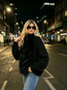Solid Faux Fur Splicing Coats Women's Zipper Full Sleeves Stand Collar Jackets Ladies Autumn Winter Streetwear