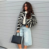 Women Zebra Print 2 Piece Set Round Neck Cropped Jacket Mini Skirt Set All Matching Suit Female Autumn Street Office Outfit