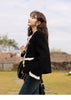 Wool Coat for Women Winter Korean Retro Lace Splicing Lamb Wool Button Pockets Thickened Warm Female Coat MXB43W0720