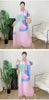 Maxi Pleated Dress For Women Lapel Single Breasted Long Sleeves Color Block Tassel Hem Loose Chic Clothing Autumn 2R5928