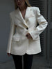 Women's Autumn Winter Slim Waist Chic Blazer Coats Office Ladies Double Breasted Suits Jacket Women Clothing