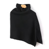 French Retro 100% Pure Wool Shawl Women's Autumn Winter High Neck Thick Warm Cover Knitted Scarf, One-Piece Cape