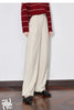 Women Casual Pants Autumn and Winter Mid Waist Workwear Style Straight Woolen Pants