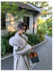 French Lazy Autumn Winter Hooded Double Faced Cashmere Coat Mid Length Real Fox Fur Collar Wool Warm Coat Women