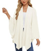 Elegant Shawl Wraps Soft Open Front Poncho Sweater Women Loose V-Neck Cape Casual Solid Color Soft Open Front Poncho Bat Shirt