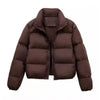 Y2K Retro Women's Winter Parkas Thickend Warm Short Down Cotton Jacket Streetwear Stand Collar Puffer Bread Parka Coat