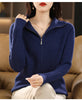 Autumn Winter Long Sleeved Knitted Cardigan Woman Zipper Casual Knitting Sweater Jacket Female Knitwear Top