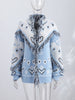 Cardigan Paisley Print Sweater Women's Coat Stand Collar Top Long Sleeves Thick Knit Fabric Spring Woman Clothes Daily Outerwear