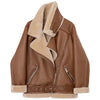 Winter Coats Women Thick Faux Leather Fur Sheepskin Coat Female Fur Spliced Jacket Aviator Outwear Casaco Feminino