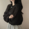 Fall Winter Short Knitted Cardigan Women Thicken Warm Single-Breasted Sweater Female Solid O-Neck Long Sleeve Knitwear Coat