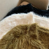 Y2k Vintage Streetwear Korean Knitwear Solid Slim Jumpers Cropped Mohair Knitted Cardigan Women V Neck Sweater Coat