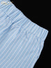 Loose Blue Stripe Women's 3 Pieces Set Elegant Long Sleeve Shirt + Corset With High Waist Wide Pants Set