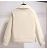 Women's Short Spring and Autumn Korean Loose Tweed Coat Retro Jacket