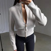Casual Solid Knit Top Pants Set Women Stand Collar Full Sleeve Sweater Wide Leg Trousers Sets Autumn Lady Suit