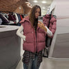 Women's Oversized Coats Print Hooded Padded Jackets Winter Female Stand Collar Long Sleeve Zipper Loose Puffy Coat Outerwear