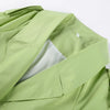Green Belted Waist Long Coat For Women Elegant Lapel Long Sleeve Casual Jacket Lady Spring Chic Street Outerwear