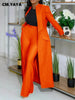 Women's Set Full Sleeve X-Long Blazer Coat+ Long Pant Suit Spring Streetwear Two 2 Piece Set Africa OL Work Outfits
