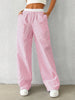 Women's Casual Striped Woven Wide Leg Pants Fall Winter Casual Stylish Full Length Trousers Y2K Clothes Streetwear
