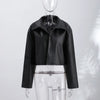 Casual Pu Leather Women's Jacket Chic Solid Long Sleeve Stand Collar Female Outwear Autumn Winter Street Short Lady Jacket