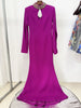 High Street Designer Party Vestido Women's Stand Collar Formal Cape Sleeve Diamonds Beading Long Maxi Dress