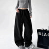 Polar Fleece Wide Leg Trousers for Women Oversize Style Loose Winter Thick Warm Sweatpants Y2K Vintage Thermal Pants