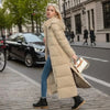 Cotton Coat Long Parka Coat Jacket Women Autumn Winter Thick Warm Coats Woven Block Hooded White Down Parkas