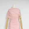 Women Ruched Maxi Dress Asymmetric Draped Sleeve High Neck Bodycon Mermaid Formal Evening Party Gown