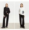 Minimalism Casual Pants for Women Autumn Wide Leg Loose Vertical Elastic Waist Drawstring Sporty Trousers 12343338