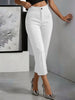Women's High Waist Straight Leg Pants – Slim Fit Casual Trousers, Solid Color Versatile Office Bottoms