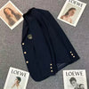 Japanese Uniform Women Blazer Jacket Spring Ladies Office Suit Coat Bf Loose Lapel Casual Buttons Outerwear