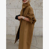 Women Solid Casual Long Trench Coat Lapel Collar Single Breasted Long Sleeve Loose Windbreaker Spring Autumn Streetwear