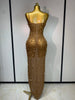 Rhinestones Sexy Mesh See Through Bodycon Dress Women Birthday Evening Cocktail party Gown Red Carpet Club Stage Outfit