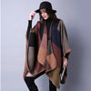 Thicken Winter Shawl Wraps Cape Women Fall Ponchos Plus Size Block Plaid Open Front Sweater Fleece Scarf Coat Holiday Outfits