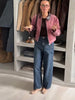 Stand Collar Side Placket Suit Jacket Women Elegant Long Sleeve Button Pocket Loose Coats Spring Chic Office Lady Outerwears