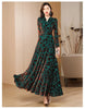 Spring Autumn Gold Velvet Long Sleeve Dress For Women High Grade Green Plush Jacquard Long Dress Female Elegant Dresses 4XL