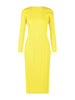 Pleats Please Long Sleeve Round Neck Women Dress Causal Elegant Ladies Clothes