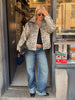 Retro Spotted Fur Short Skirts Sets Women Chic Full Sleeves Jacket Zipper Half Body Skirt Faux Fur Loose Suits Daily Wear Lady