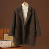 Double-sided Wool Coat Autumn Winter Women's Suit Collar Cocoon-neck Raglan Sleeves Small Lloose Versatile Pure Woolen Coat