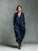 Satin Oversized Shirt Maxi Dress Lapel Collar V Neck Pockets Loose Flowy Minimalist Elegant Daily Casual Dress for Women