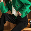 Spring Autumn Women's Blazers 2026New Elegant Slim Cropped Streetwear Green Suit Coat Ladies Jackets Outwear Female Tops