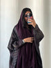 Middle Eastern Women Muslim Abayas Casual Islamic Kaftans Maxi Dresses Full Sleeve Arabian Jilbabs Open Front Abaya With Hajib