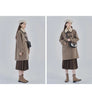 Lamb Wool Collar Duffle Coat Women Long Wool-Like Overcoat Elegant Loose Fit Warm Winter Outerwear Clothing