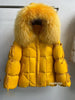 Lagabogy Big Natural Fox Fur Puffer Jacket Winter Clothes Women Thick Warm White Duck Down Coat Female Real Fur Parker