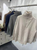Double Zipper Turn-Down Collar Knitted Cardigan coat for women chic Thickened Loose lapel sweater jackets 26D5571