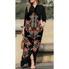Elegant Printed Dress Lapel Single Breasted Long Sleeved Slim Fitting Dresses Spring Autumn Vintage Women's Clothing