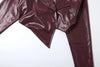 Faux Leather Crop Jacket Women Cross Neck Hipster Single Button Irregular Fall Wild Basic Sexy Streetwear Coat