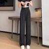 Lady Baggy High Waist Suit Pants Women Classic Designer Straight Leg Trousers Girls Casual Daily Slacks