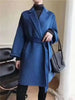 Autumn Women Elegant Double-sided Long Sleeve Solid Color Cardigan Cashmere Soft Coat Female 2W402