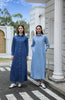 SS25 Women Collar Denim Dress Blouse Style Casual Cotton with A Removable Belt